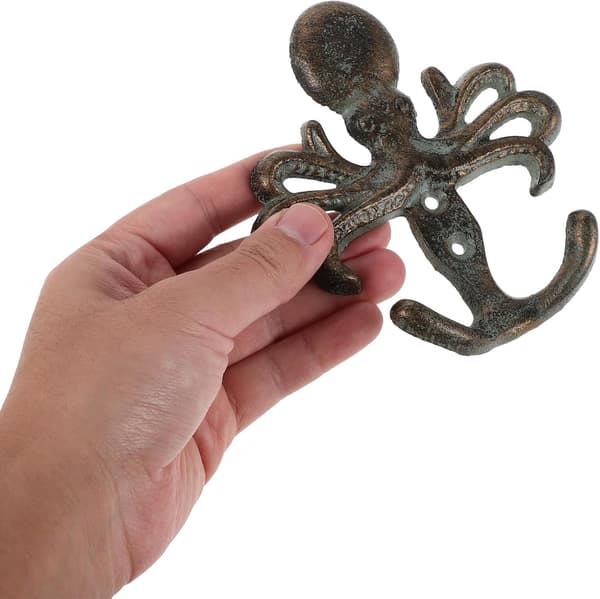 Octopus Wall Hook Cast Iron Metal Nautical Decorative Coat Hook