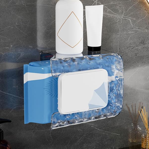 2-pack torkduksförvaringslåda, väggmonterad tissueboxhållare 10.24x4.72x3.94 tum PET-material Elegant design