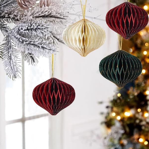 6-pack Christmas Table Decorations, 3D Honeycomb Paper Christmas Decorations, Christmas Party Decorations, Ideal for Festivals and Parties