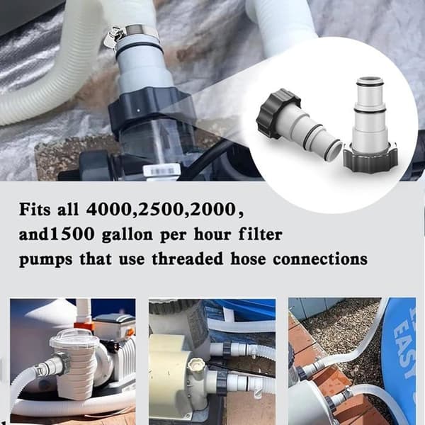 (Färg: Typ 2) Poolslangsadapter, adapter för Intex-pump, poolslangsanslutning med 32 och 38 mm diameter (Typ 2)
