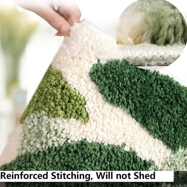 Grønne blader Mikrofiber Sterkt vannabsorberende badematte, 45*65cm