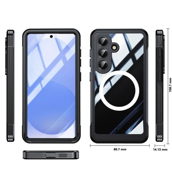 Samsung Galaxy S26 5G Cover med Hærdet Glas MagSafe Sort Sort Svart