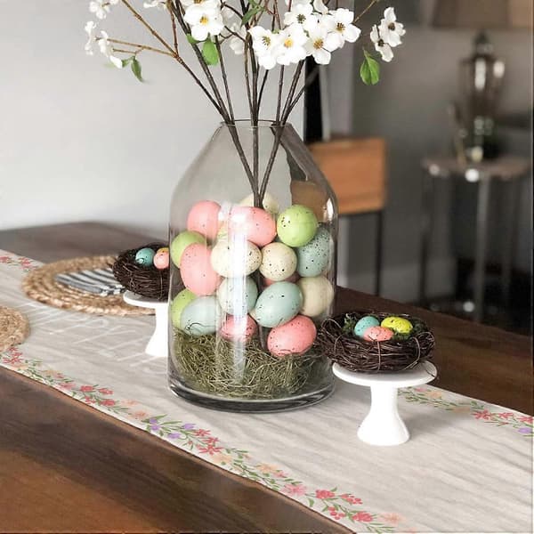 Easter Table Runners, Easter Bunny Tablecloths, Easter Home Egg Decoration - 13 x 36 inches (FMY)