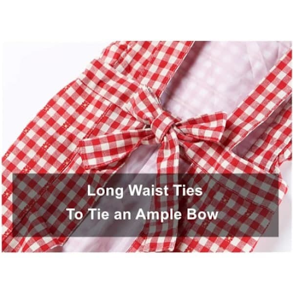 Apron Kitchen Baking Aprons Vintage Women's Aprons Red Plaid Ruffle