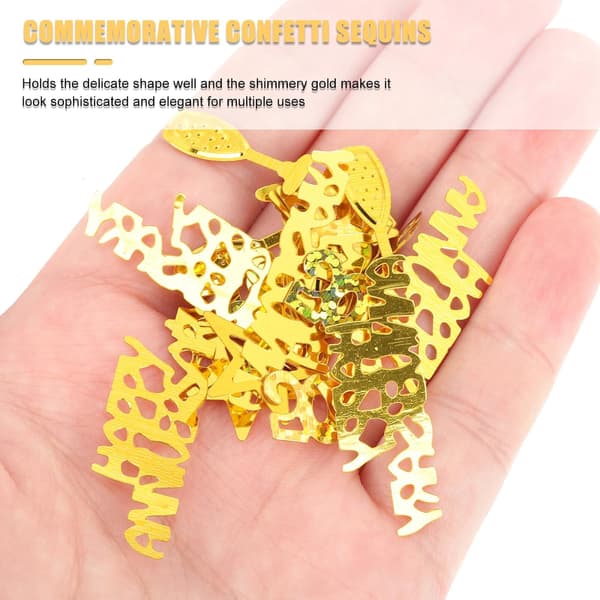 3-pack Mixed Confetti Happy Anniversary Confetti Sequins 50th Anniversary Golden PVC Delicate