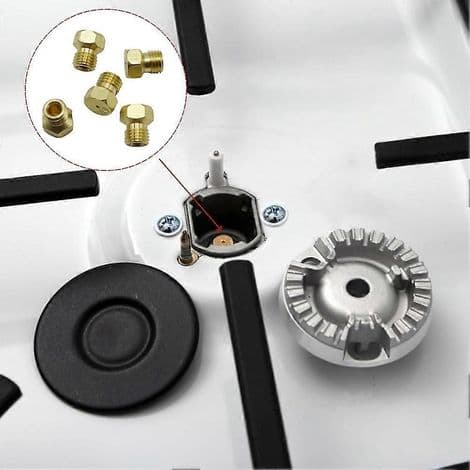 Brass Nozzle Conversion Kit for Propane/LPG (36 Pieces) - M6x0.75mm Gas Nozzle for Stoves