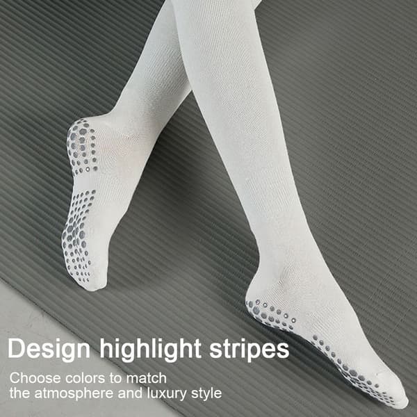 Knee-High Toe-Free Long Non-Slip Socks - Anti-Slip White KLB