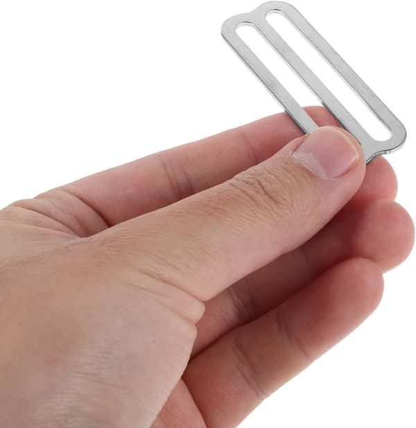 4 kpl sukellusvyön solkia ruostumatonta terästä 1,5x50 mm kaarevalla reunalla, sukellusvyön pidike, sukellustarvikkeet