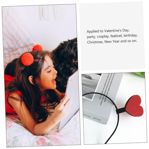 2 stk hjerteformet pannebånd hår tilbehør sett Valentinsdag dekor for kvinner og nydelig hårbånd