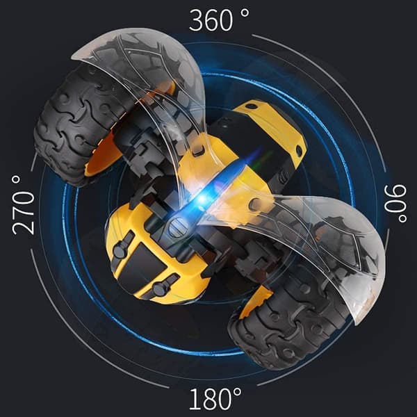 Fjernstyrte Biler Leker, Stuntbil med Sideflipp 360° Rotasjon & Oppladbart Batteri, Julegaver Bursdagsgaver