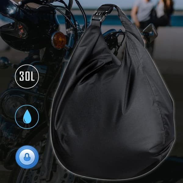 Lockable Helmet Bag, 30L, Oxford with Combination Lock, for Motorcycle and Bicycle Helmet, Large