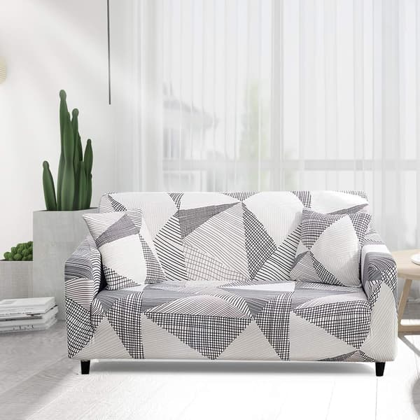 Stretchigt sofföverdrag, 2-sits soffa med armstöd, halkfritt soffskydd med 1 kuddfodral Pentagram Pentagram