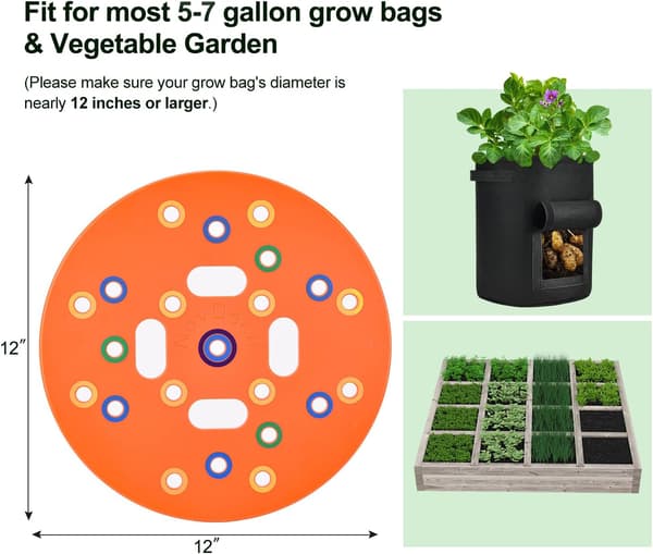 Seed Spacing Template for Grow Bags, Square Foot Garden Template Seed Sowing Tool