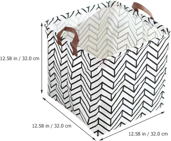Large Fabric Laundry Basket, Cotton and Linen Storage Basket
