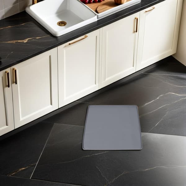 Silicone Dishwasher Drip Tray 60x60cm Grey Waterproof Anti-Leak Dish Rack Tray