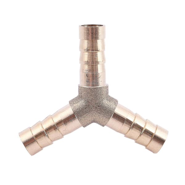 5 stk. 8 mm 3-vejs Y-stykke Messing Luftgas Slangekobling Rørfitting (sammenfiltret)