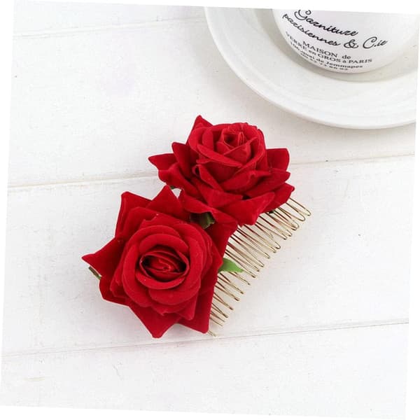 2 stk Rose Hårkam Hodeplagg Bryllup Blomst Hårtilbehør Smykker Stoff Blomsterklemme