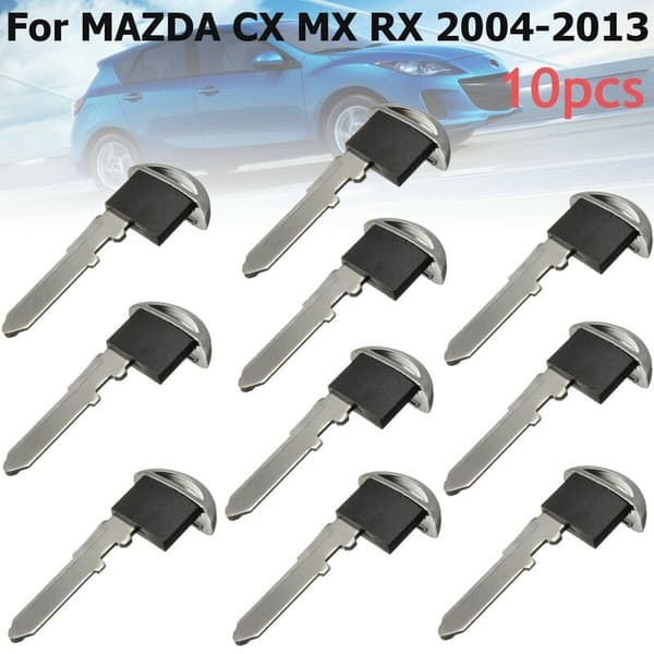 10X Remote Key Smart Emergency Key Uncut Blade Insert for MAZda 3 5 6 CX 5 7 9 MX-5 RX-8