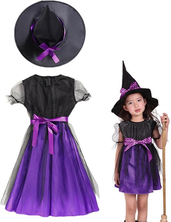 Hekse-Halloweenkostumer til piger