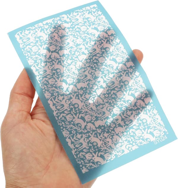 Rabbit Clay Template Reusable Silk Screen Stencils for Polymer Clay Crafts Portable Silk Screen Template