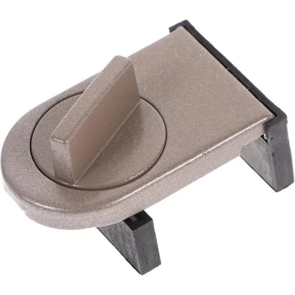Vinduslås uten boring, justerbar blokkering 2,5-4 cm, rustfritt aluminium, lysebrun