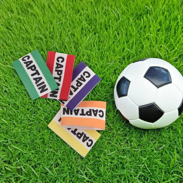 5 Pcs Elastic Captain Armbands for Football - Adjustable Unisex Striped Armbands