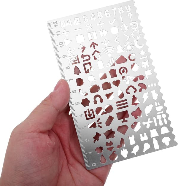 5 Pcs Metal Drawing Stencils for Creative DIY Journal, Scrapbooking and Crafts, Reusable