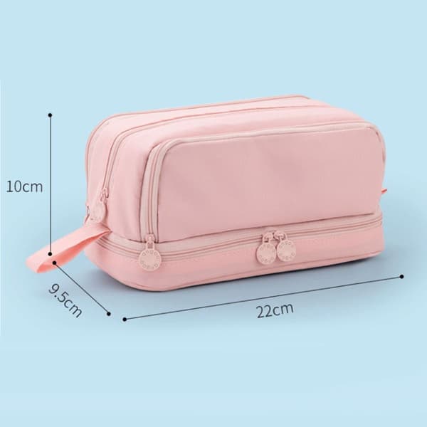 Large Capacity Pencil Case, 4 Compartments, Large Pencil Case, Pink, KLB