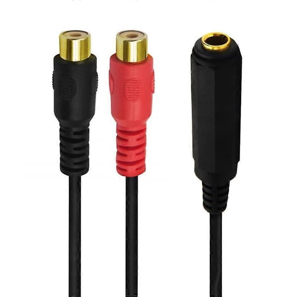 6,35 mm 1/4 tomme Stereo Hun til 2RCA Hun Y Splitter Adapter Kabel Ledning 20cm_tfrf