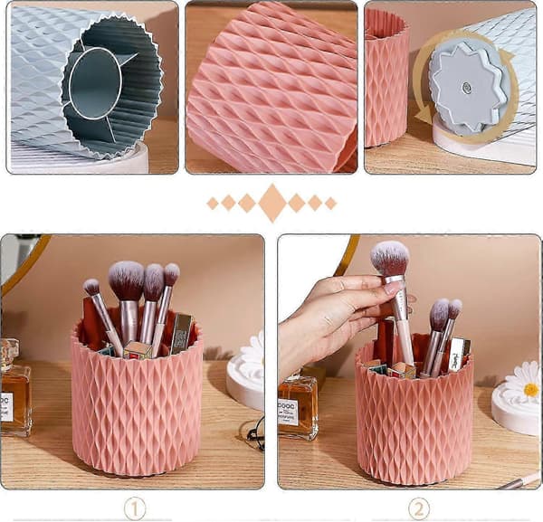 Makeupbørsteholder Makeupbørste Organizer 5 Rum Kosmetisk Opbevaring Makeupbørster Kop Makeupbeholder Opbevaring