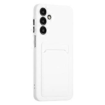 Skal för Samsung Galaxy A54 5G med Kortfack Matt Fingeravtrycksfri Baksida - Vit White