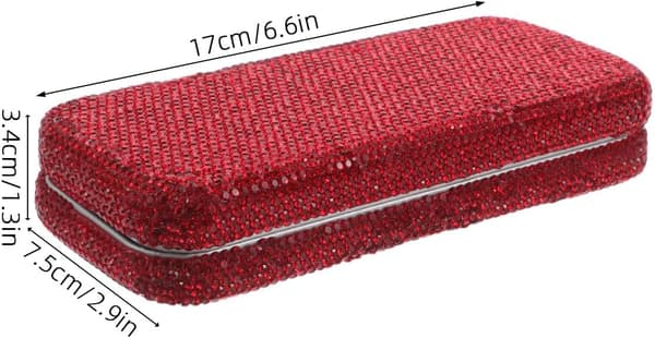 Rhinestone Brilleetui 6.68x2.95x1.34in Rød Plast Hard