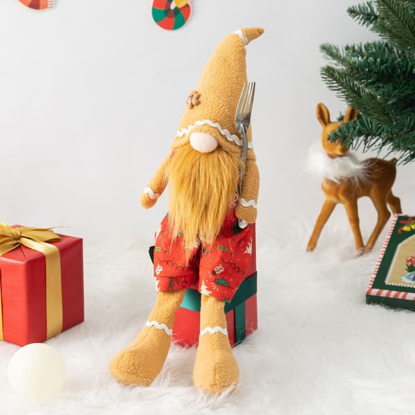 Juldekorationer par spetsig hatt pepparkaksgubbe långbenta dockor ansiktslös Rudolph docka hane male