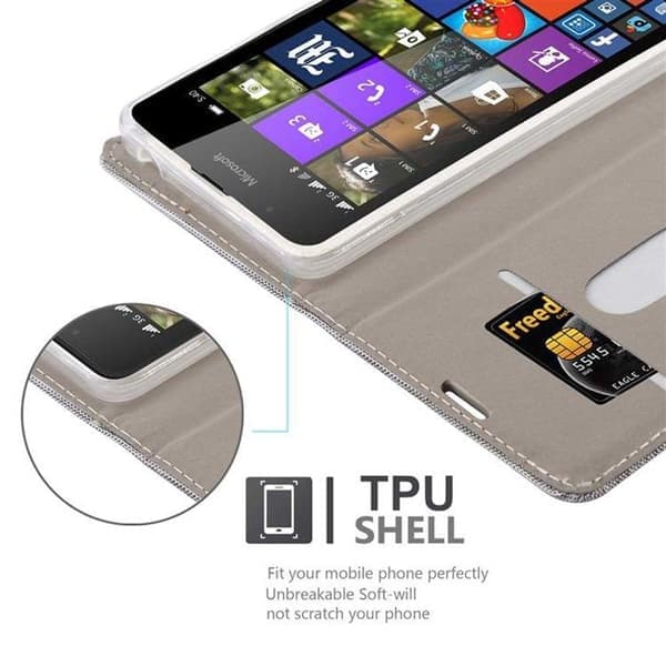 Beskyttelsesetui for Nokia Lumia 540 i LYSGRÅ BRUN Støtsikkert etui Grå