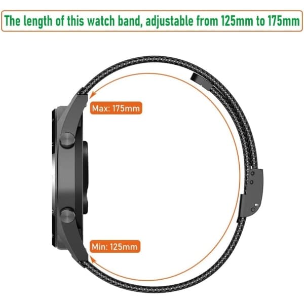 Vævet Mesh Metal Urrem til Mænd og Kvinder, Universel Rem til Smarture og Seiko Ure 18mm Sort