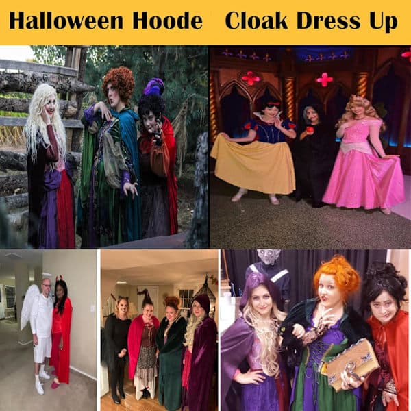 Unisex Voksen Hætteklædt Kappe Lang Fløjlskappe Halloween Cosplay Kostumer Blå Blue