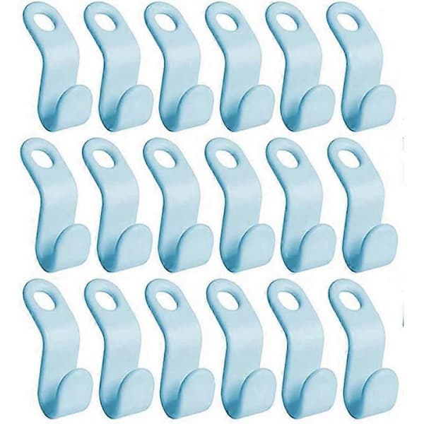 56 Mini Cascade Hangers, Clothes Hanger Connector Hooks, Save Space in Wardrobes (Sky Blue)