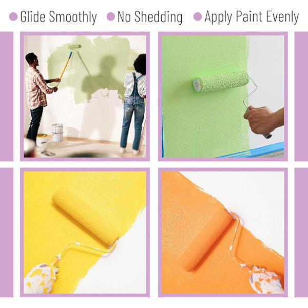 Paint Roller Covers, 9 Inch Roller Covers, 5-Pack, Paint Roller Sleeves, Paint Roller Brush Naps, Roller Nap