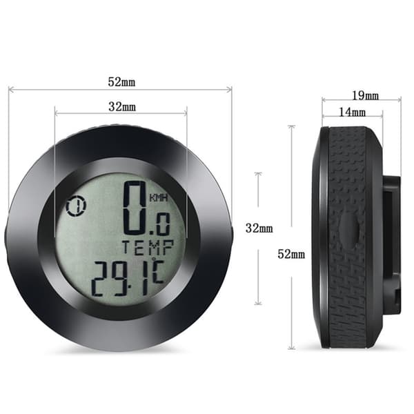 Waterproof Wireless Speedometer with 3-Color Backlight