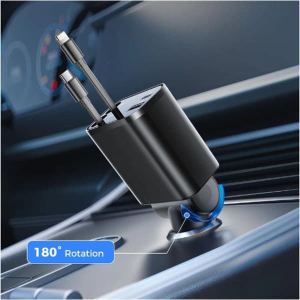 Uttrekkbar billader [biltilbehørsadapter] lader, et must for lading under reiser og bilturer
