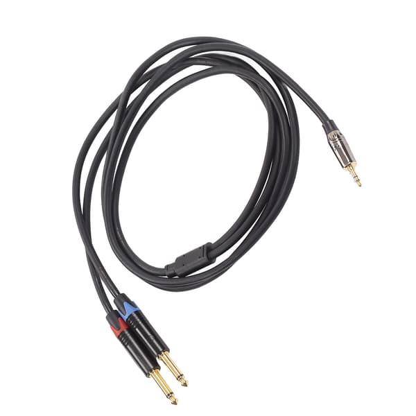 3,5 mm 1/8 tommer han til dobbelt 6,35 mm 1/4 tommer TS han-kabel Stereo 1/4 til 1/8 kabel til forstærker mixer 2m / 6,6ft