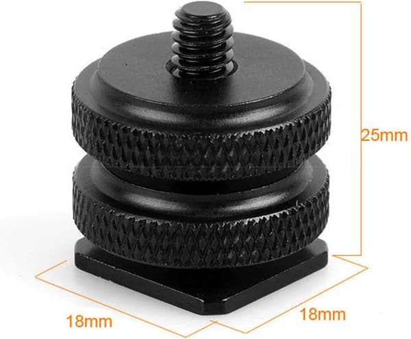 Kamerablitsfesteadapter, blitsskoadapter for kamerablits, adaptergjenge, 1/4\" gjenge