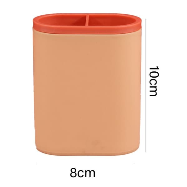 Moderne tofarget pennholder for kontor, sminkebord, oransje