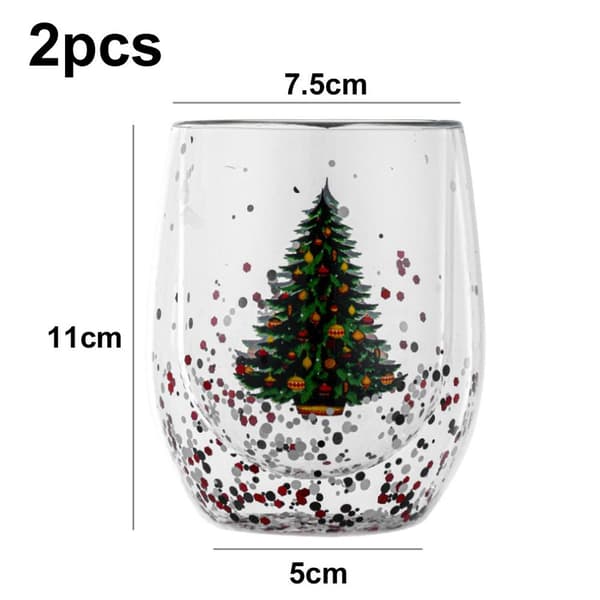 Söt te- och kaffemugg med dubbel vägg, julklappsstil 2, 11-16oz KLB