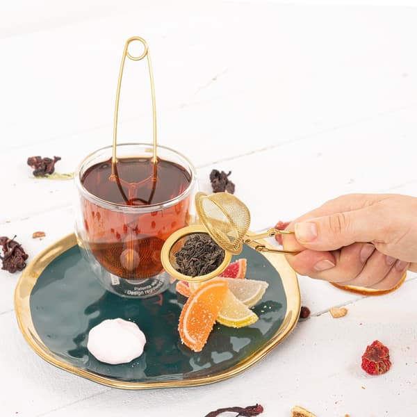 Snap Ball Tesil 3-pakning Teinfuser med håndtak Te Mesh Infuser Snap Ball Sil Tesil Steep Løst Blad Teinfuser Fin Mesh Ball