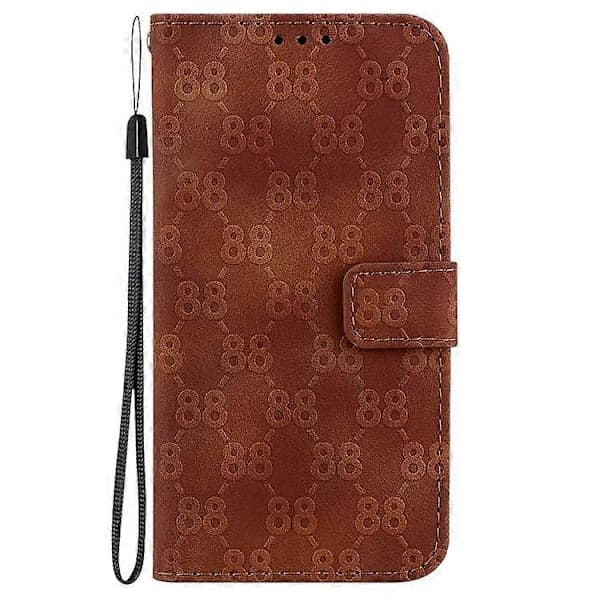 Præget læderetui i dobbelt 8-format til iPhone 15