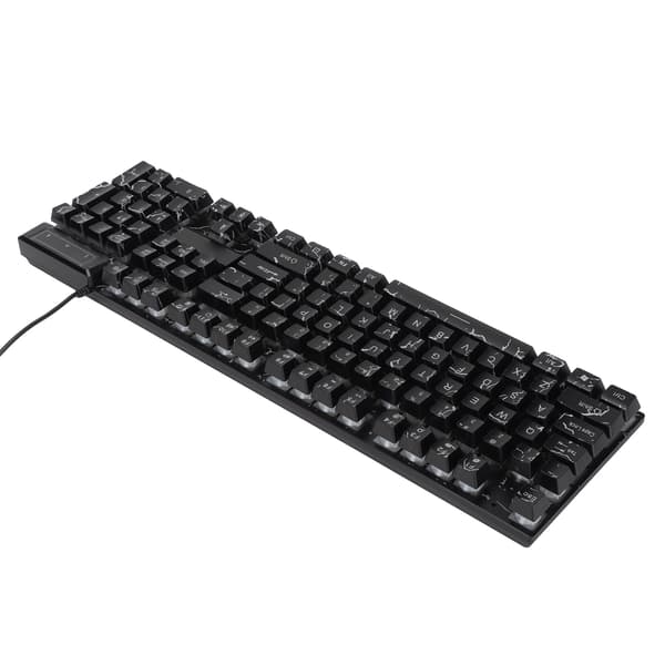 Wired Mechanical Gaming Keyboard 104 Keys Colorful Light Suspended Keycaps Comfortable Touch USB Mechanical Keyboard