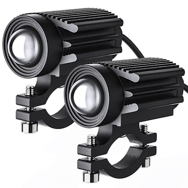 2 stk. LED-frontlykter for motorsykkel 12000lm Trefarget Mini Frontlykt Tåkelys 60w 6000k