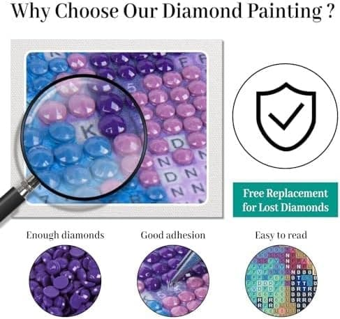 Diamantmalingssæt med havskildpadder til voksne - Søde diamantkunst sæt med havskildpadder til voksne, DIY 5D diamantmaling med
