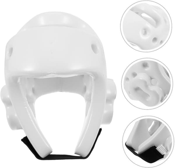 Boxing Head Guard White L, Taekwondo Sparring Helmet Padding, Protective Headgear